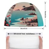 yanfind Swimming Cap Beach Landscape Morning Scenery MacOS Big Sur IOS Elastic,suitable for long and short hair