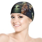 yanfind Swimming Cap Dominic Kamp Manarola Town Cinque Terre Night Time Seascape Starry Sky Boats Elastic,suitable for long and short hair