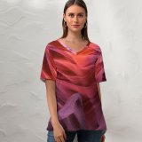 yanfind V Neck T-shirt for Women Philippe Clairo Lower Antelope Canyon Arizona Summer Top  Short Sleeve Casual Loose