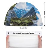 yanfind Swimming Cap Lowe Rehnberg Valley  Mountains Snow Covered Landscape  Scenery Clouds River Elastic,suitable for long and short hair