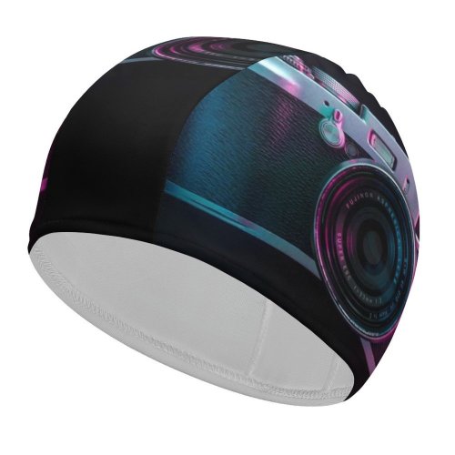 yanfind Swimming Cap Robert Shunev Dark Vintage Camera Purple Light SLR Elastic,suitable for long and short hair