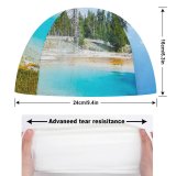 yanfind Swimming Cap Youen California Mudpot Yellowstone National Park Tourist Attraction Trees Landscape Sky Elastic,suitable for long and short hair