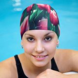 yanfind Swimming Cap Jerry Wang Flowers Tulips Bloom Spring  Tulip Elastic,suitable for long and short hair