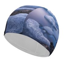 yanfind Swimming Cap Jökulsárlón  Lagoon Iceland  Bergs Mountains Landscape Elastic,suitable for long and short hair