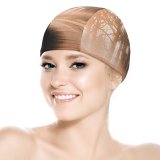 yanfind Swimming Cap Autumn Road Sunlight Morning Foggy Forest Path Elastic,suitable for long and short hair