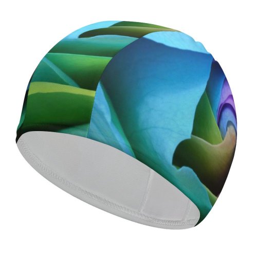 yanfind Swimming Cap Laura Ockel Flowers Rose Flower Colorful Multicolor Rainbow Beautiful Macro Closeup Floral Elastic,suitable for long and short hair