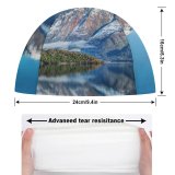 yanfind Swimming Cap Trey Ratcliff Snow Mountains Lake Reflection Sky Landscape Clouds Elastic,suitable for long and short hair