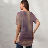 yanfind V Neck T-shirt for Women Ylanite Koppens Love Heart Wooden Blocks Letters Creative Summer Top  Short Sleeve Casual Loose