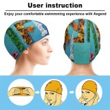 yanfind Swimming Cap Comfreak Quotes  Seasons Spring Summer Autumn Winter Flowers Leaves Snow Grass Elastic,suitable for long and short hair
