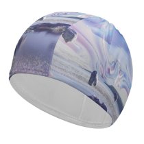 yanfind Swimming Cap Abstract Technology Microsoft Microsoft Design  Glossy Landscape Elastic,suitable for long and short hair