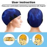 yanfind Swimming Cap Gerd Altmann Love I Love You Starry Sky Couple Silhouette Heart Valentines Elastic,suitable for long and short hair