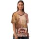 yanfind V Neck T-shirt for Women Comfreak Swan Forest Trees Sun Light Lake Summer Top  Short Sleeve Casual Loose