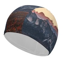 yanfind Swimming Cap Luca Bravo Giau Pass  Range Dolomites Sunset Landscape Dawn Italy Elastic,suitable for long and short hair