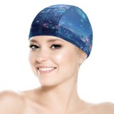 yanfind Swimming Cap Fantasy Dream Cityscape Snowfall  Night Elastic,suitable for long and short hair
