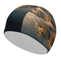 yanfind Swimming Cap Big Sur Mountains Clouds Daylight Sunny MacOS California Elastic,suitable for long and short hair