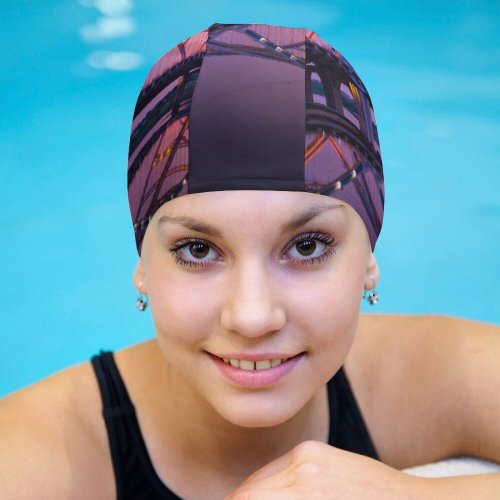 yanfind Swimming Cap Quang Anh Ta   Sunset Dawn Reflection Arch  Hàn River Elastic,suitable for long and short hair