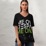 yanfind V Neck T-shirt for Women Black Dark Quotes Game Over Respawn Game Hardcore Gamer Quotes Dark Summer Top  Short Sleeve Casual Loose