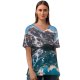 yanfind V Neck T-shirt for Women Glen Sinclair Moraine Lake Canada Reflection Sunset Landscape Mountain Peaks Snow Scenic Summer Top  Short Sleeve Casual Loose