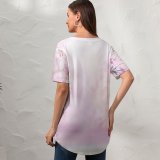 yanfind V Neck T-shirt for Women Flowers Magnolia Flowers Blossom Flowers Summer Top  Short Sleeve Casual Loose