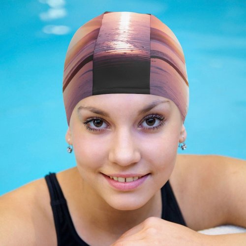 yanfind Swimming Cap Jordan Steranka Sunset Seascape Reflection Beach Seashore Dawn Kalaloch Elastic,suitable for long and short hair