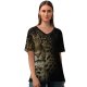 yanfind V Neck T-shirt for Women Black Dark Leopard Wild Dark Summer Top  Short Sleeve Casual Loose