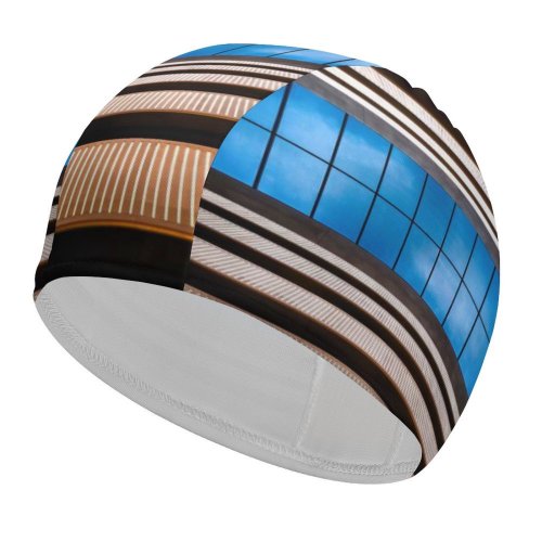yanfind Swimming Cap Otto Berkeley Bush Pavilion London Atrium Symmetrical Sky Skylight Elastic,suitable for long and short hair