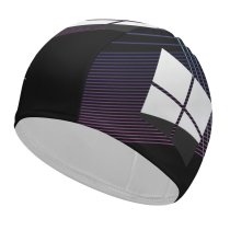 yanfind Swimming Cap Zarif Technology Black Dark Microsoft  Minimal  Dark Purple Elastic,suitable for long and short hair