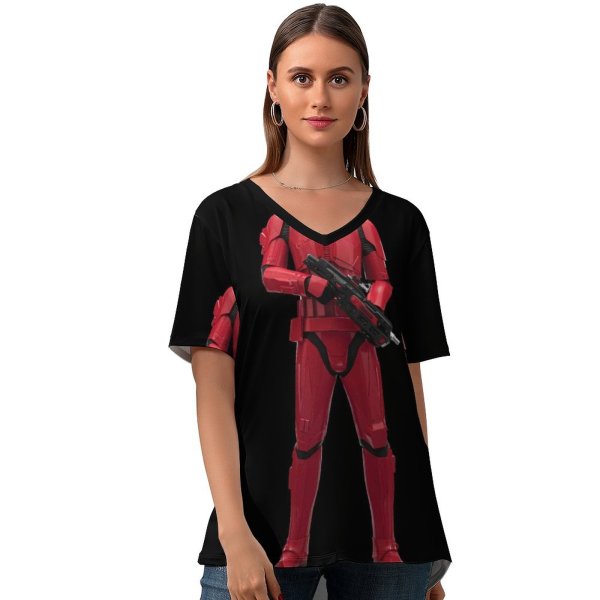 yanfind V Neck T-shirt for Women Rise Skywalker  Summer Top  Short Sleeve Casual Loose