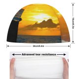 yanfind Swimming Cap Love Couple Romantic Kiss Sunset Silhouette Beach Dawn Mood Elastic,suitable for long and short hair
