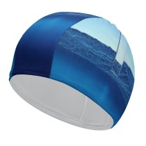 yanfind Swimming Cap Karan Gujar Island Glass Illumination Scenic Elastic,suitable for long and short hair