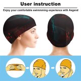 yanfind Swimming Cap Technology Dark Anonymous Hacker Data Elastic,suitable for long and short hair