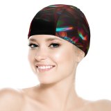 yanfind Swimming Cap Stu Ballinger Abstract Flowers Neon Flower CGI Cyberpunk Glowing Elastic,suitable for long and short hair