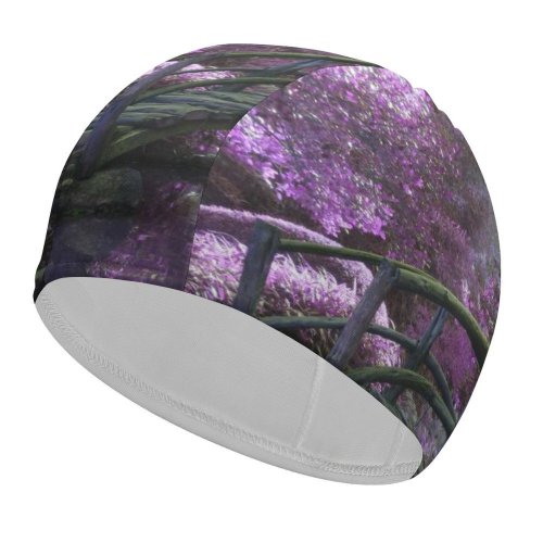 yanfind Swimming Cap Images Colorful Flora HQ Pond Landscape Fantasy Wallpapers Plant Garden Tree Botanical Elastic,suitable for long and short hair