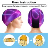 yanfind Swimming Cap Abstract Neon Light   Mediapad Elastic,suitable for long and short hair