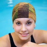 yanfind Swimming Cap Dorothe Forest Path Sunlight Trees Woods Autumn Elastic,suitable for long and short hair