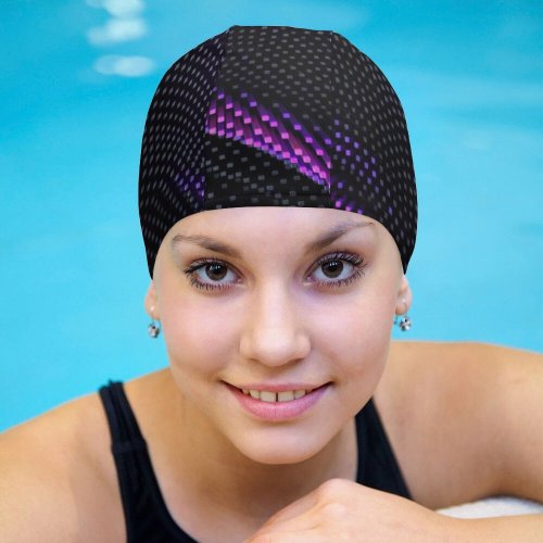 yanfind Swimming Cap Dante Metaphor Abstract Rays Bars Colorful Glowing Elastic,suitable for long and short hair