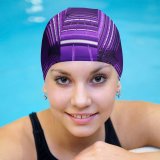 yanfind Swimming Cap Sandro Katalina Architecture Neon  Purple Light Look Geometrical Indoor Lights Glowing Elastic,suitable for long and short hair