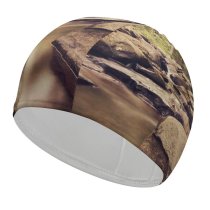 yanfind Swimming Cap Forest Trees Woods  Greenery Rocks Scenic Landscape Exposure Elastic,suitable for long and short hair