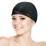 yanfind Swimming Cap Francesco Ungaro Lake Forest Wilderness Pine Trees Evening Elastic,suitable for long and short hair
