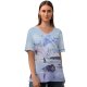 yanfind V Neck T-shirt for Women Abstract Technology Microsoft Microsoft Design Windows Glossy Landscape Summer Top  Short Sleeve Casual Loose