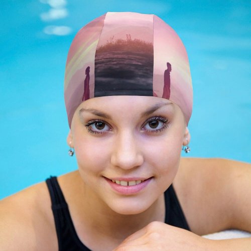 yanfind Swimming Cap Beeple Love Couple Romantic Lovers Cave Sci Fi Elastic,suitable for long and short hair