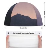 yanfind Swimming Cap Luc Lagasquie Sunset Mountains Silhouette Elastic,suitable for long and short hair
