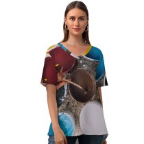 yanfind V Neck T-shirt for Women Dominican Blog Santo Brush Wallpapers Work Inspiration Craft Artist Free Republic Summer Top  Short Sleeve Casual Loose