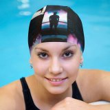 yanfind Swimming Cap Universal Images Night Mist Word Globe Singapore Outdoors Fountain Urban Stock Free Elastic,suitable for long and short hair
