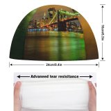 yanfind Swimming Cap Tom Gainor Brooklyn  York Cityscape City Lights Night Time Reflection Exposure Elastic,suitable for long and short hair