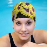yanfind Swimming Cap Leigh Klotz Flowers Daisies  Bloom Spring Purple Floral Elastic,suitable for long and short hair