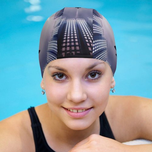 yanfind Swimming Cap Chiara Lily  Fighter  Buildings Elastic,suitable for long and short hair