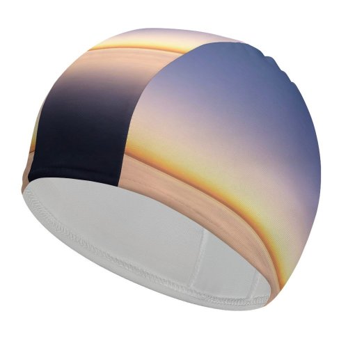 yanfind Swimming Cap Sunset Beach Beautiful Scenery Ocean Clear Sky Horizon Seascape Elastic,suitable for long and short hair