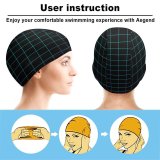 yanfind Swimming Cap Abstract Dark Grid Neon Squares Elastic,suitable for long and short hair