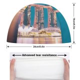 yanfind Swimming Cap Pang Yuhao Marina Bay Sands Singapore Hour Night  City Lights Reflection Elastic,suitable for long and short hair